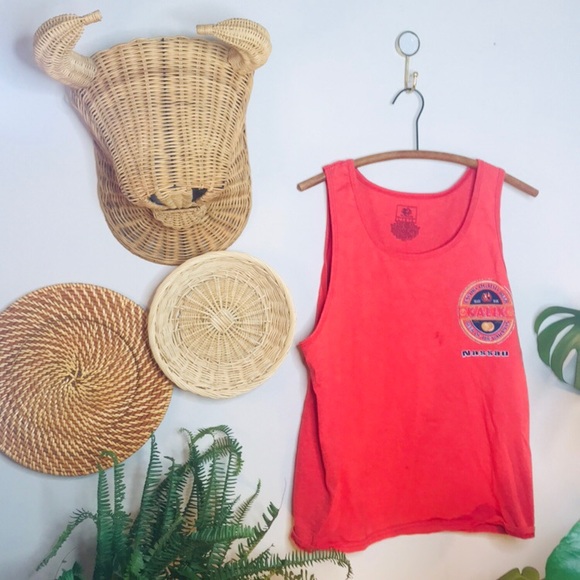Vintage Tops - VTG vsco Bahamas Beer Graphic Oversized Tank